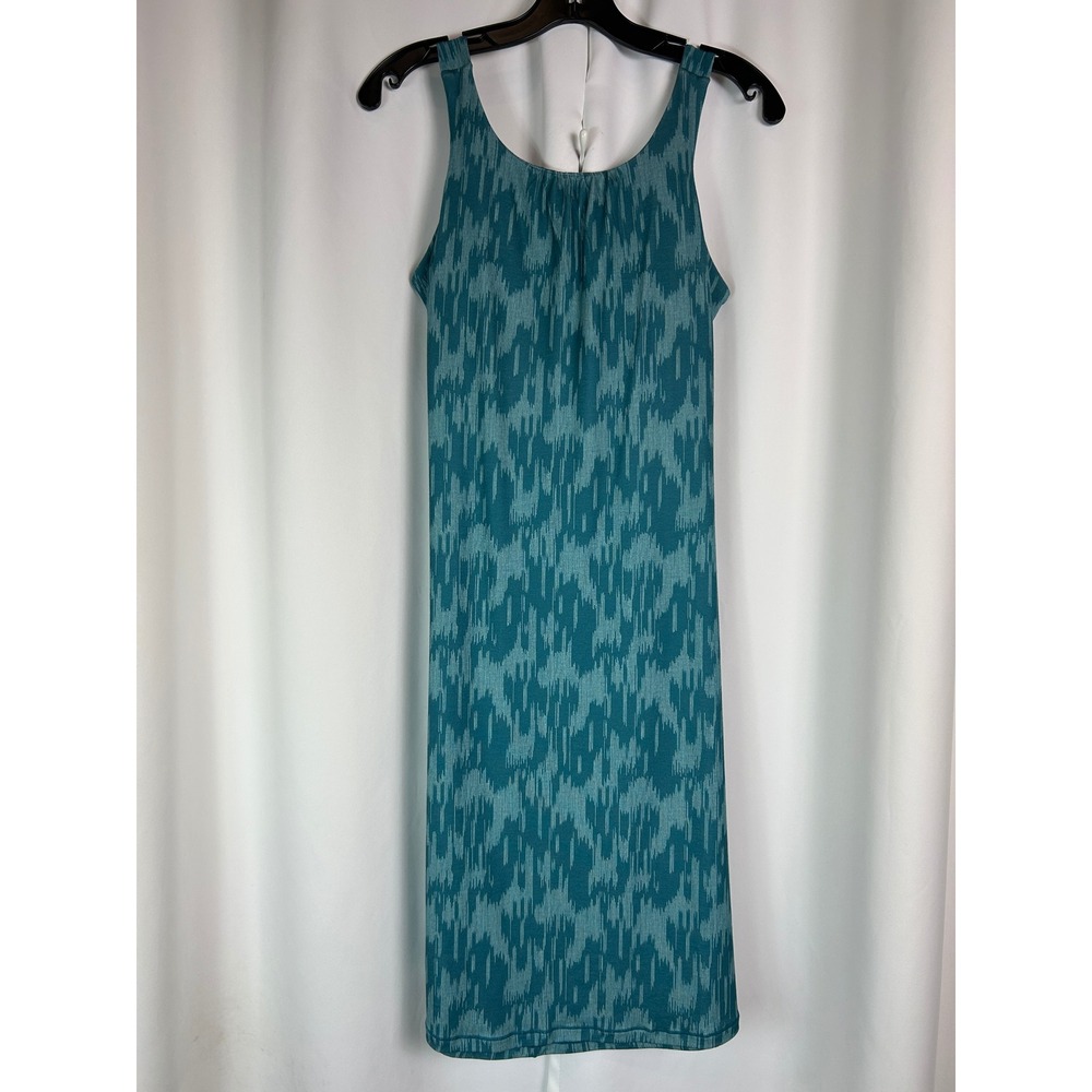Prana Quinn Teal Ikat Geometric Athletic Dress Shelf Bra Sporty Medium